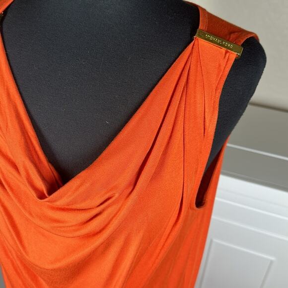 Michael Michael Kors Sleeveless Knot Detail Dress Orange Persimmon Coral Size M - Picture 6 of 15